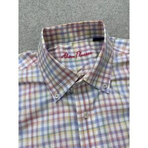 Alan Flusser Mens MED Button Down Long Sleeve Colorful Rainbow Resort‎ Wear